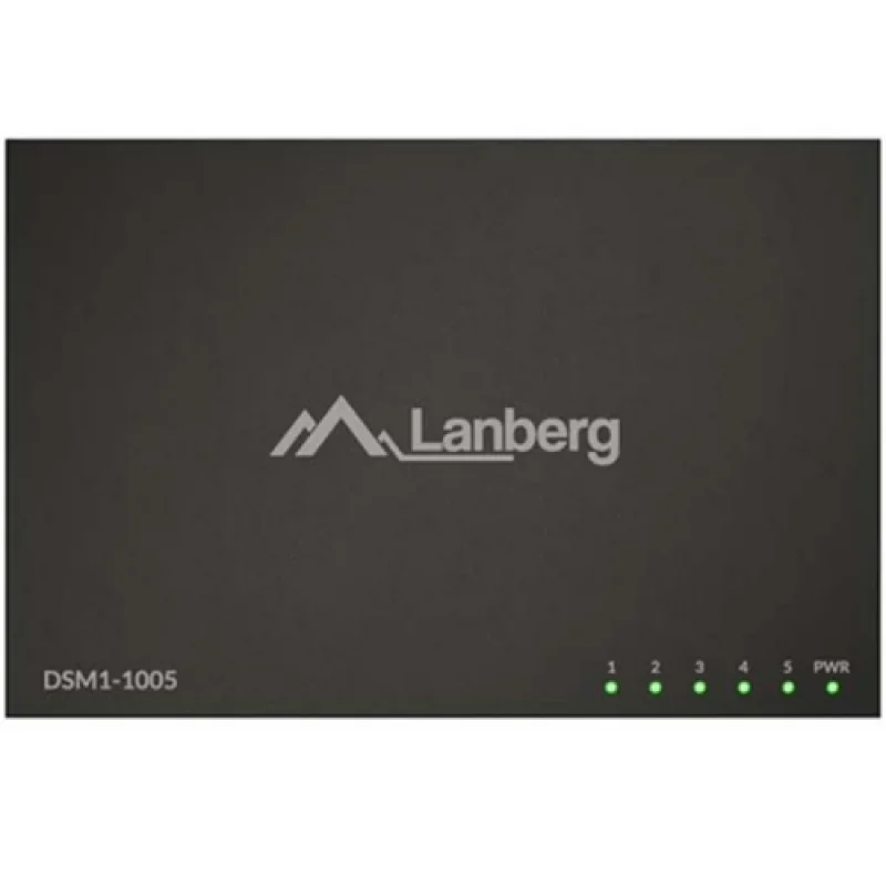 Switch Lanberg DSM1-1005, 5 porturi 1000BASE-T, Unmanaged, maxiumum network link speed 1GB/S, latime de banda suportata 10 Gbps, negru Lanberg