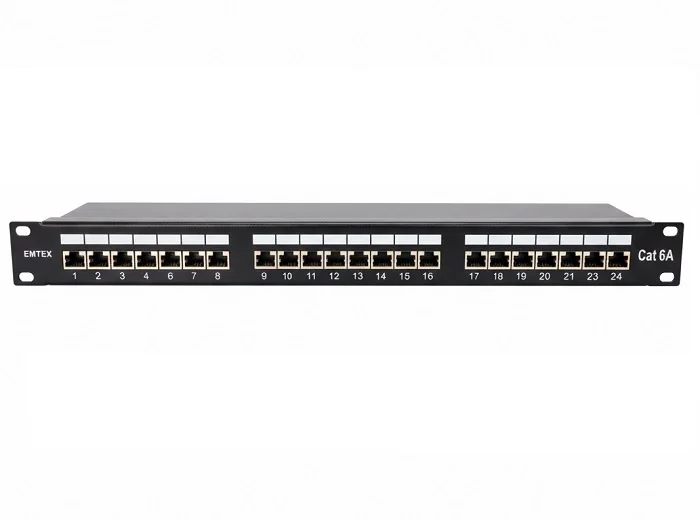 PATCH PANEL 24 PORTURI, FTP CAT.6A, 1U, ECHIPAT Emtex