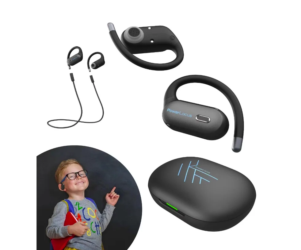 Casti In-ear POWERLOCUS Jumpy, Wireless, Negru Powerlocus