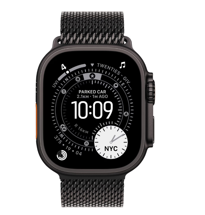 Apple Watch Ultra 3 GPS + Cellular 49mm Black Titanium Case with Black Titanium Milanese Loop - Large | Altamag.ro