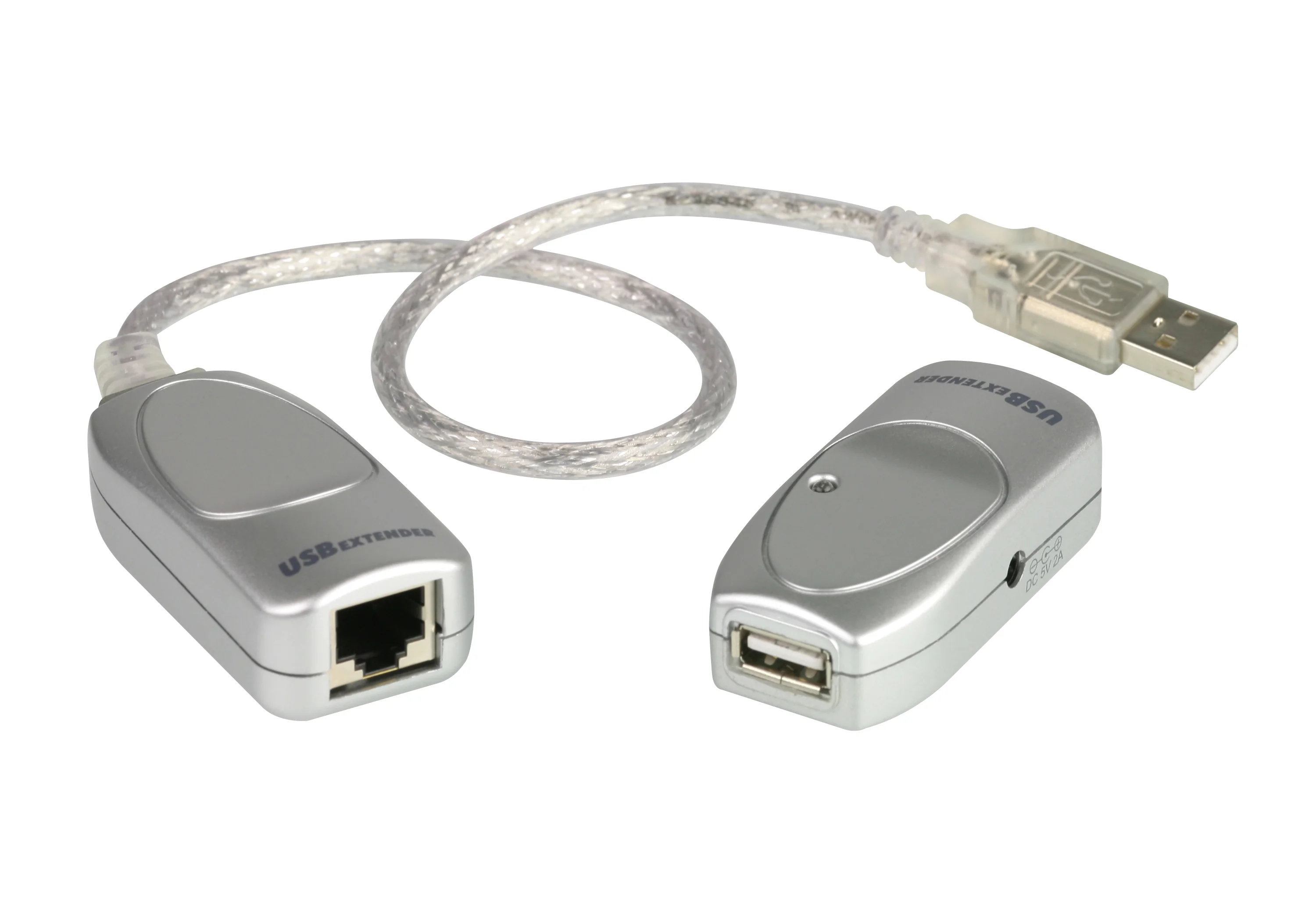 Extender USB Cat.5 ATEN UCE60-AT. Tipul: Transmițător și receptor, Tehnologia de conectare: Prin cablu, Maximă de transfer de la distanţă: 60 m. Tip port transmițător local tastatură/mouse: USB. Tip port receptor local tastatură/mouse: USB