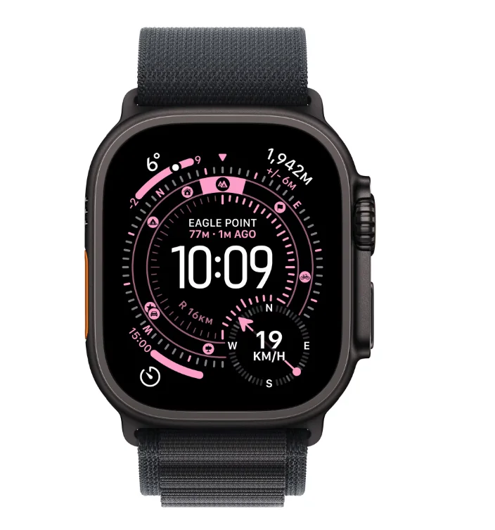 Apple Watch Ultra 3 GPS + Cellular 49mm Black Titanium Case with Black Alpine Loop - Small
