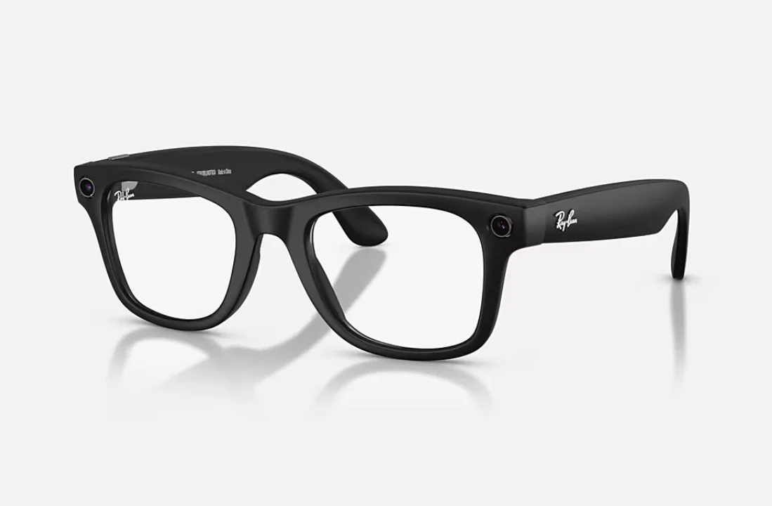Ray-Ban Meta Wayfarer Gen 2 AI Glasses Matte Black/Clear (Large) Rayban