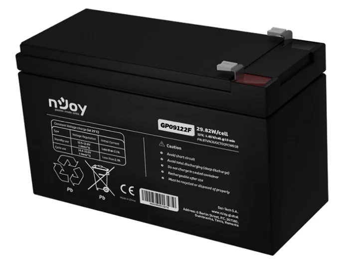 ACUMULATOR UPS, 12V, F2 (T2), PB-ACID AGM nJoy