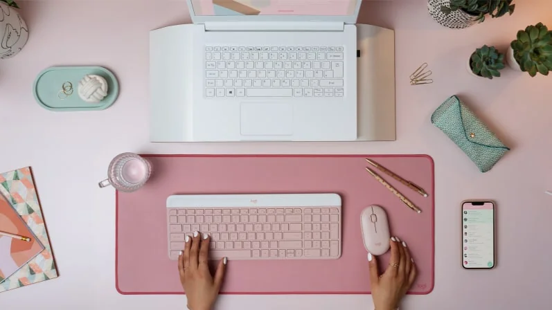 MK470 Slim Combo - ROSE - (US) INTL - INTNL-973 Logitech