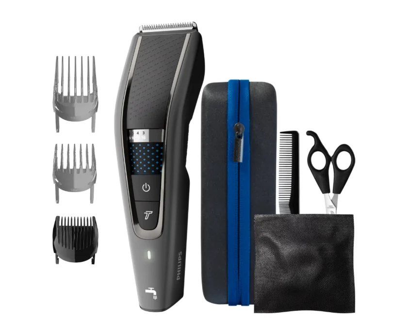 Aparat de tuns Philips HC7650/15, 0.5-28 mm, 28 trepte, Litiu-Ion, Lavabil, Negru/Albastru Philips