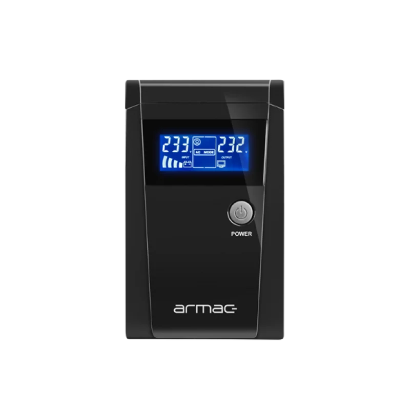 UPS ARMAC OFFICE O/650F/LCD LINE-INTERACTIVE 650VA 2X SCHUKO OUTLETS USB-B LCD METAL CASE Armac