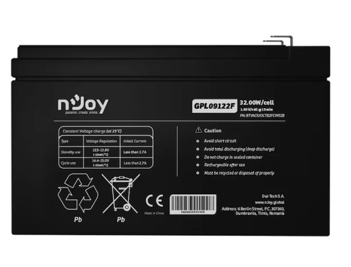 Acumulator nJoy GPL09122F 12V 30.55W/cell nJoy