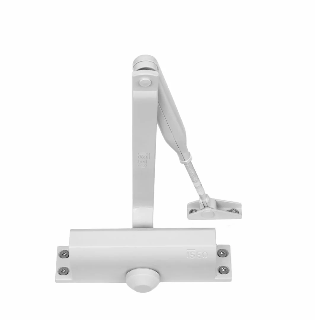 AMORTIZOR HIDRAULIC DE USA ISEO ALB 37L100004; Forță de inchidere: EN 2/3/4 selectabila pentru usi cu latimea de până la 1.100 mm (forta fixa EN 3 în configurație cu brațe paralele pentru uși cu lățimea de până la 950 mm); Dimensiune selectabila prin Iseo