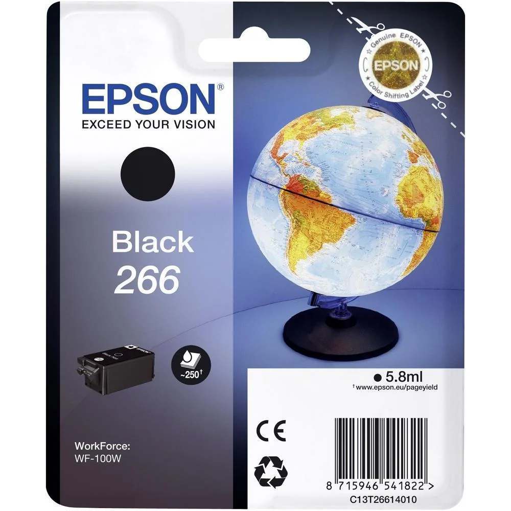 Cartus cerneala Epson 266 black, singlepack,pentru WorkForce WF-100W. Epson
