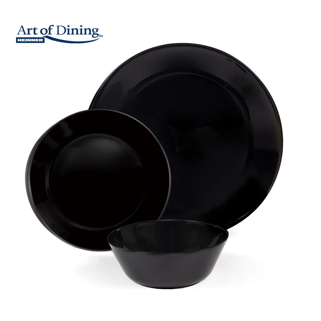 SERVICIU MASA DIN OPAL NEGRU 18 PIESE, CATANIA, ART OF DINING Heinner
