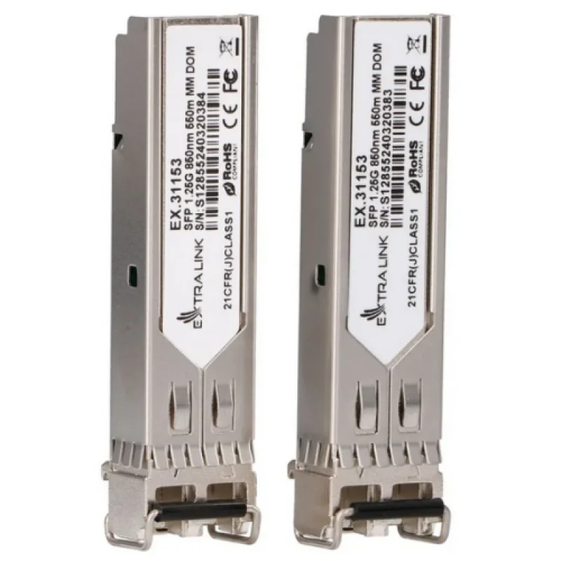 SFP 1.25G 2-pack SFP Module 1.25Gbps LC/UPC 850nm 550m multi mode DOM Extralink