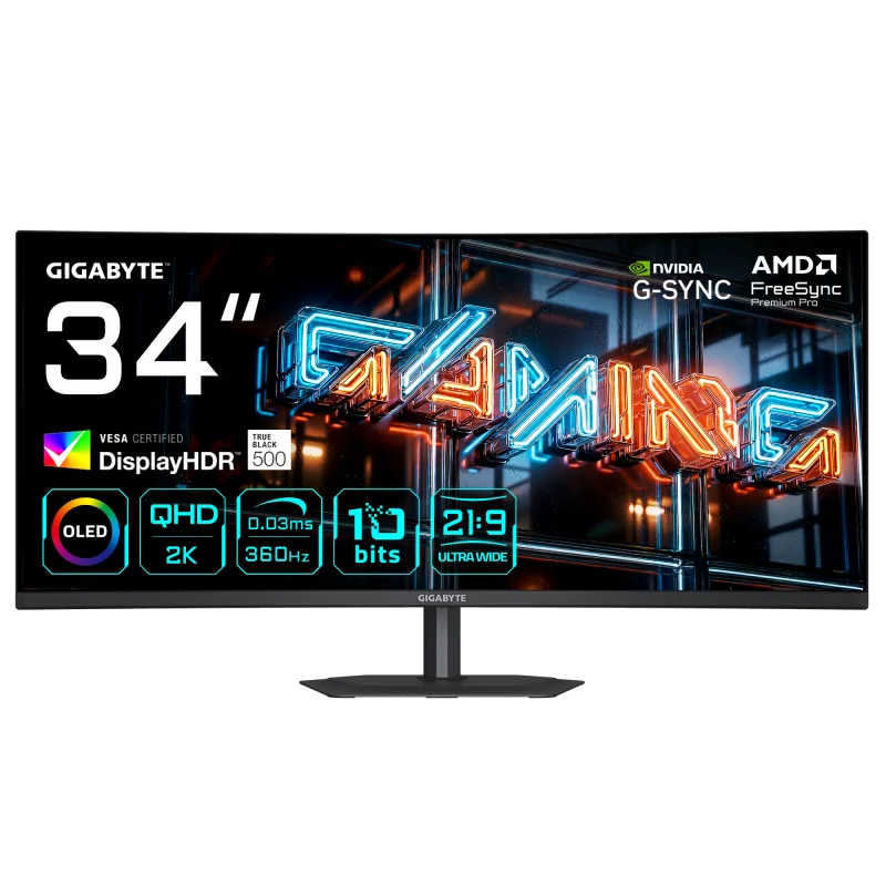 Monitor Consumer GIGABYTE MO34WQC36, 34", 3440 x 1440 pixeli, Black Gigabyte