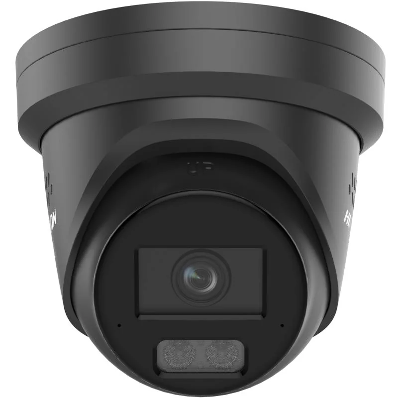 Camera de supraveghere IP Turret 4MP Smart Hybrid Light with ColorVu Hikvision DS-2CD2347G3-LIS2UY/SL(2.8MM)/BK, lentila fixa 2.8mm, iluminare min: Color: 0.0001 Lux @ (F1.0, AGC ON),0 Lux cu IR 30m, microfon incorporat, difuzor incorporat, interfata