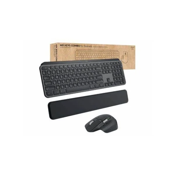 MX Keys Combo for Business Keyboard and mouse set backlit wireless Bluetooth LE QWERTY US International graphite (US) Logitech