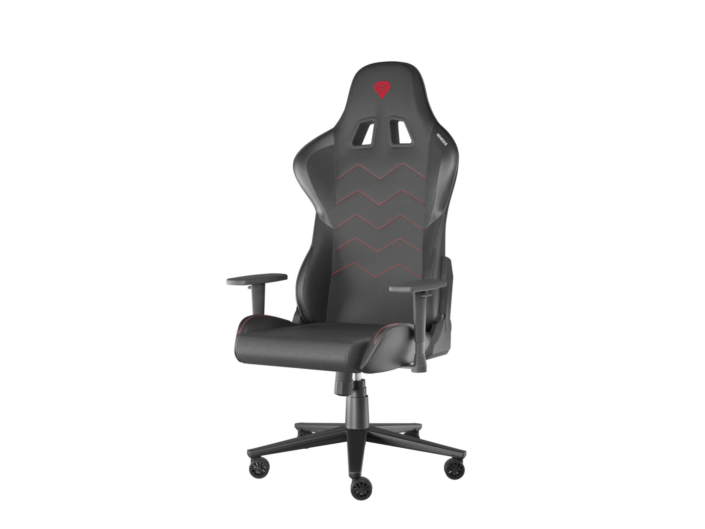 Scaun gaming Genesis Nitro 550 G2, material Synthetic PU + Textil, reglabil pe inaltime, greutate maxima suportata 150 kg, inaltime scaun reglabil 46.5 - 53.5 cm, spatar ajustabil 150°, dimensiuni roti 60mm, negru Genesis