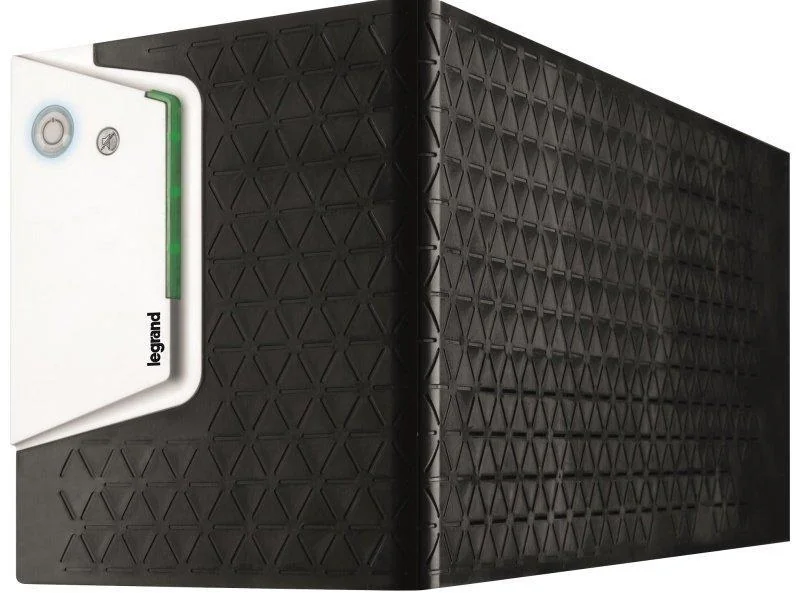 UPS Legrand KEOR SP 800, 800VA/480W, 1x IEC + 1x German standard sockets, USB HID tip B, stabilizator electronic (AVR), baterie 1 x 12V/ 9 Ah, 230V, forma sinusoidala simulata in forma de unda, tehnologie Line interactive VI, interfata RGB LED bar Legrand