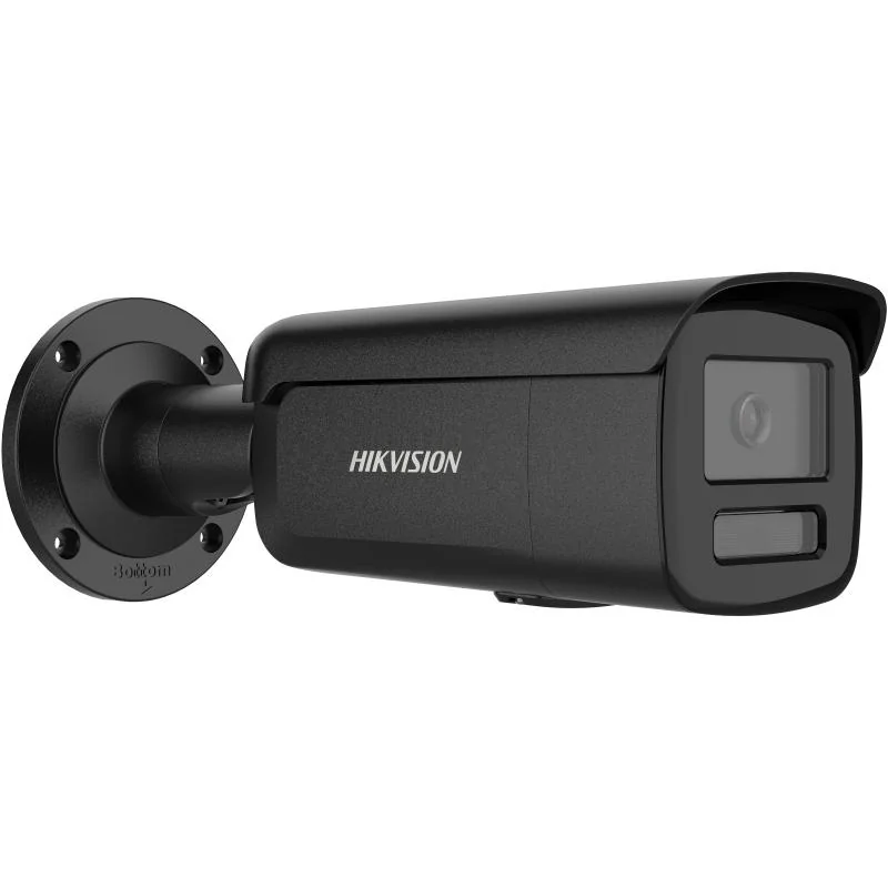 Camera de supraveghere IP Bullet 4MP Hikvision DS-2CD2T47G3- LIY(2.8MM)/BK, lentila fixa 2.8mm, iluminare min: Color: 0.0005 Lux @ (F1.0, AGC ON),0 Lux  cu lumina alba: 60m, IR: 60m, slot card de memorie: microSD/microSDHC/microSDXC maxim 512GB, alarma