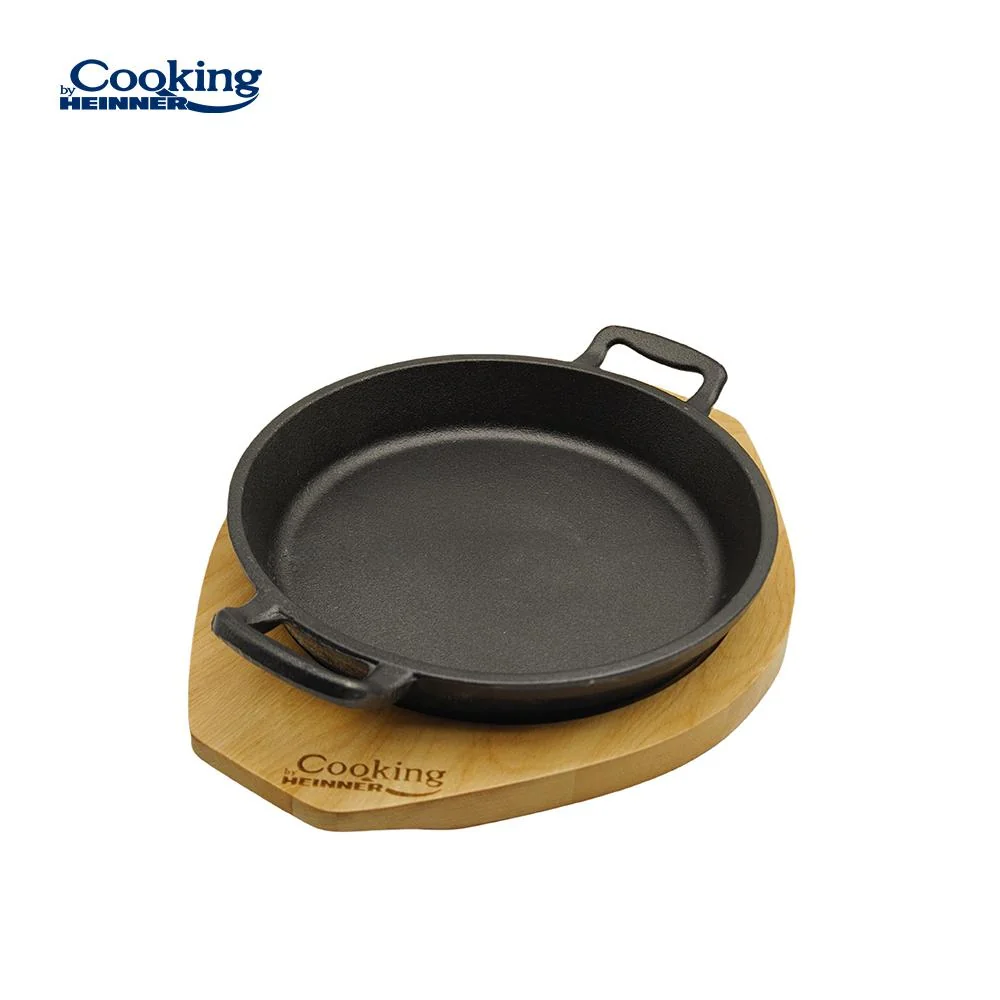 TIGAIE SERVIRE FONTA PURA CU SUPORT DE LEMN DIA 20 CM, COOKING BY HEINNER Heinner