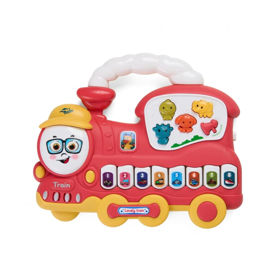 JUCARIE TRENULET CU LUMINI SI SUNETE,ROSU, MOMKI Momki