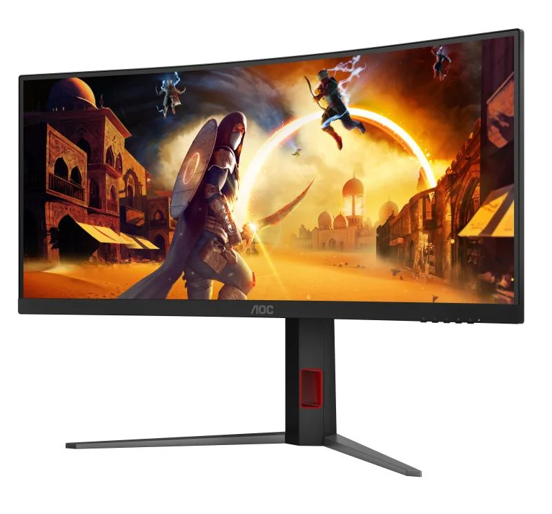 Monitor Gaming AOC CU34G4, 34", 3440 x 1440 pixeli, Black, Red, 3 ani Garantie AOC