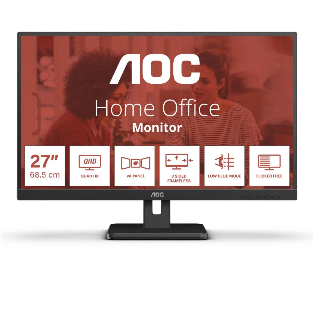 Monitor Consumer AOC Q27E3UMF, 27", 2560 x 1440 pixeli, Black, 3 ani Garantie AOC
