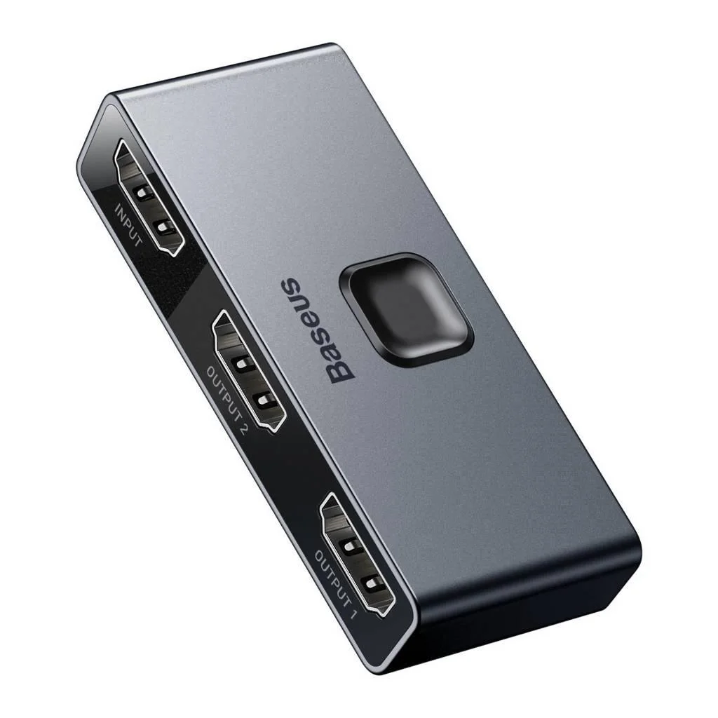 Switch video Baseus Matrix, HDMI bidirectional – 2x HDMI 4K / 30 Hz, gri Baseus
