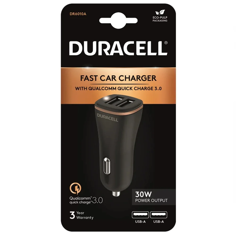 Incarcator auto Duracell QC3.0+2.4A , puterem maxima 30W Duracell
