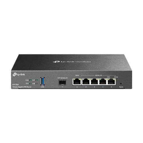 ER7206 Multi-WAN Gigabit VPN Router 1x SFP 1xWAN 2xWAN/LAN 2xLAN RJ45 ports Omada SDN TP-Link