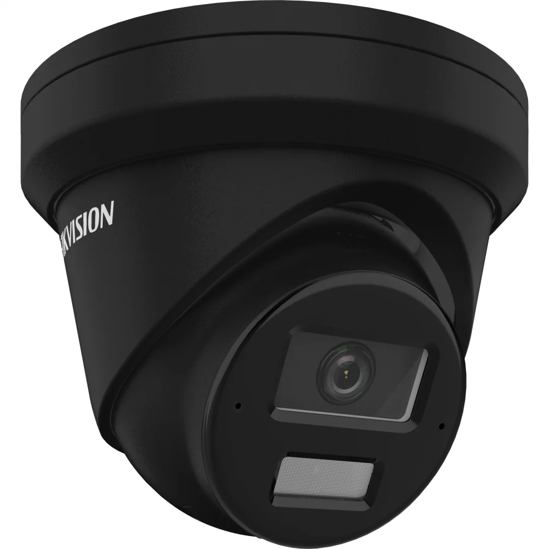 Camera de supraveghere IP Turret 4MP Hikvision DS-2CD2343G2- LI2U(2.8MM)/BK, lentila fixa 2.8mm, iluminare min: Color: 0.005 Lux @ (F1.6, AGC ON),0 Lux cu lumina alba: 30m, IR 30m, microfon incorporat, slot card de memorie: microSD/microSDHC/microSDXC