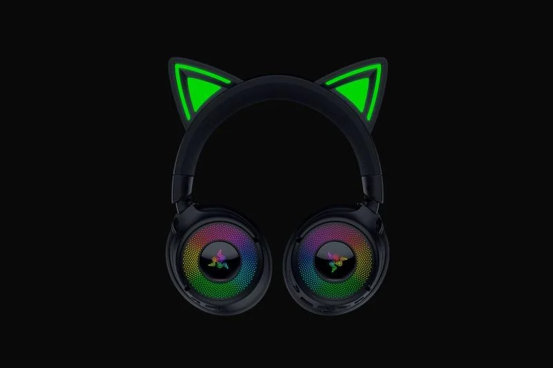 Casti wireless Razer Kraken Kitty V3 Pro, THX Spatial Audio, iluminare RGB, frecventa raspuns 20 Hz - 28 kHz,  microfon detasabil unidirectional, negru