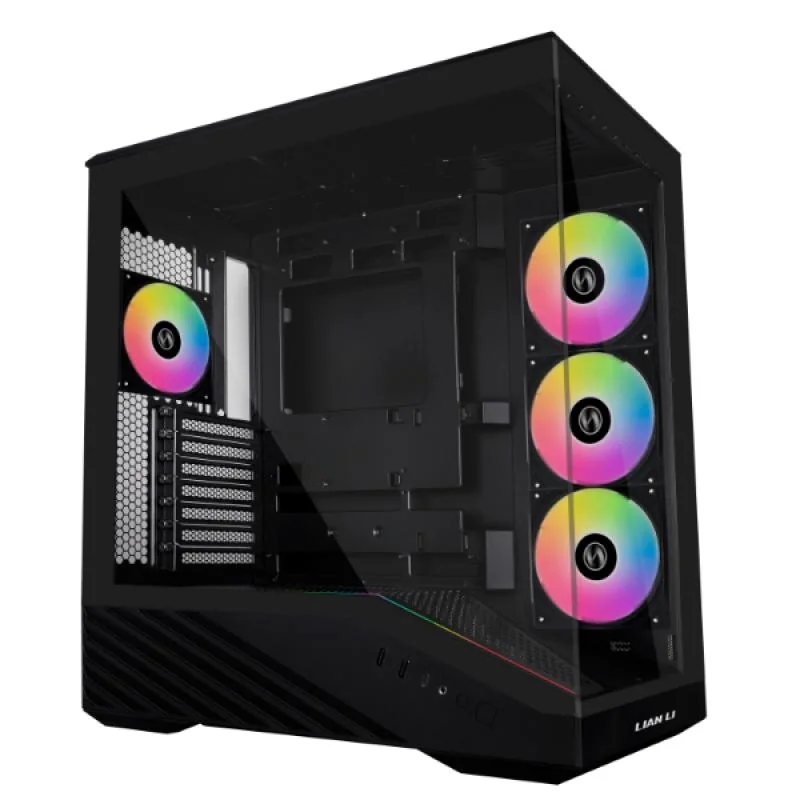 Carcasa LIAN LI VECTOR V100 RGB NEGRU, Tempered Glass, Sloturi Expansiune 9, Drive Bays: 1x3.5" 1x2.5", Ventilatoare Suportate: 9, Ventilatoare Incluse: 4x120mm Format Placa De Baza Suportat: Mini-ITX, Micro-ATX, ATX, Lungime Maxima Placa Video: 420mm,