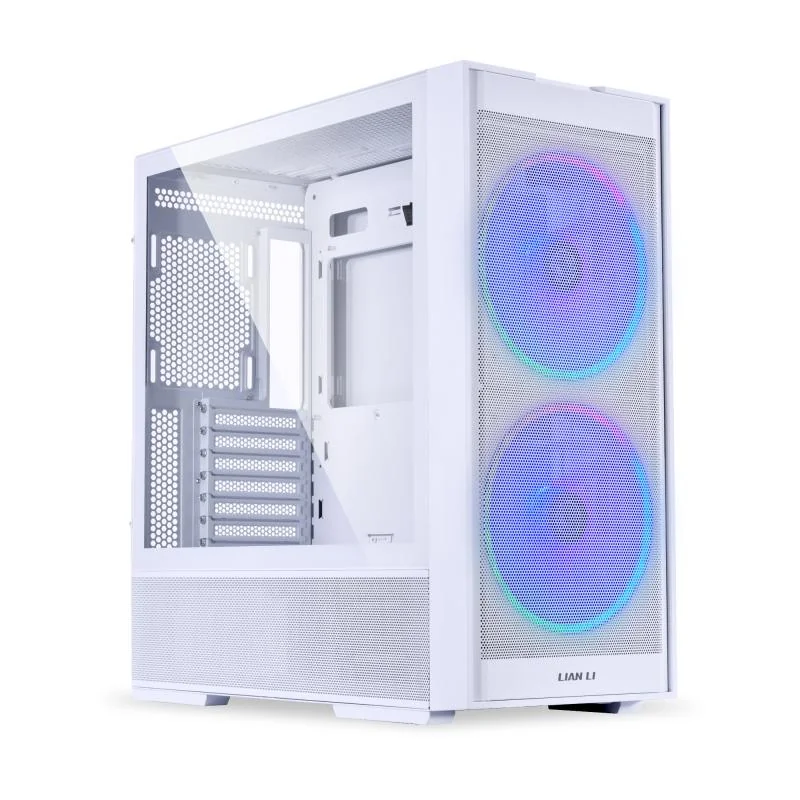 Carcasa LIAN LI LANCOOL 206 Mid Tower RGB ALB, Tempered Glass, Sloturi Expansiune 7, Drive Bays: 2x3.5" sau 1x2.5" 1x 3.5", Ventilatoare Suportate: 9 (spate: 1x120mm, sus: 3x120mm sau 2x140mm, fata: 3x120mm sau 2x140mm sau 2x160mm, invaluit in sursa: