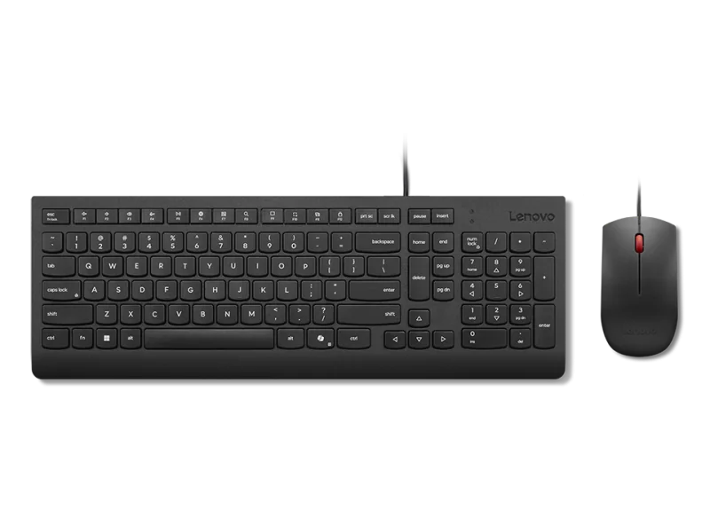 Essential Wired Combo Black US Euro. Keyboard form factor: Full-size (100%) Lenovo