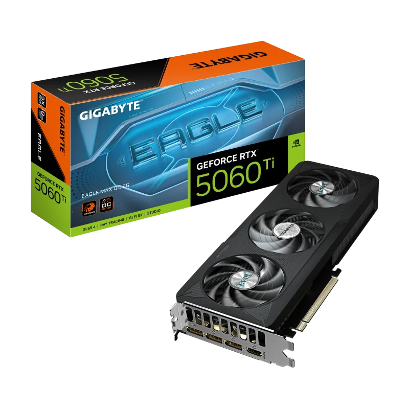 Placa Video GIGABYTE GEFORCE RTX 5060 TI EAGLE MAX OC 8GB GDDR7 128 bit, PCIE 5.0, 3x DP 1x HDMI