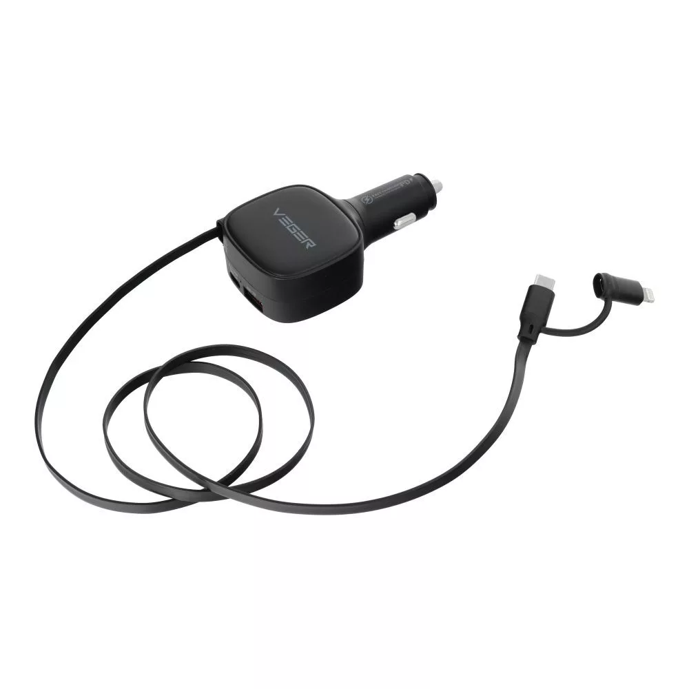 MOBILE CHARGER CAR USB+CABL/PD84W CC89 VEGER Veger