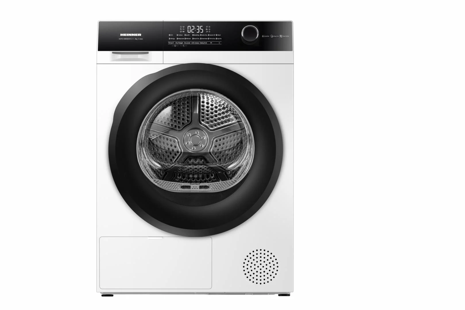 Uscator de rufe HEINNER HHPD-HMK80IVFC+++, 8 kg, Inverter, Clasa: C, Alb Heinner