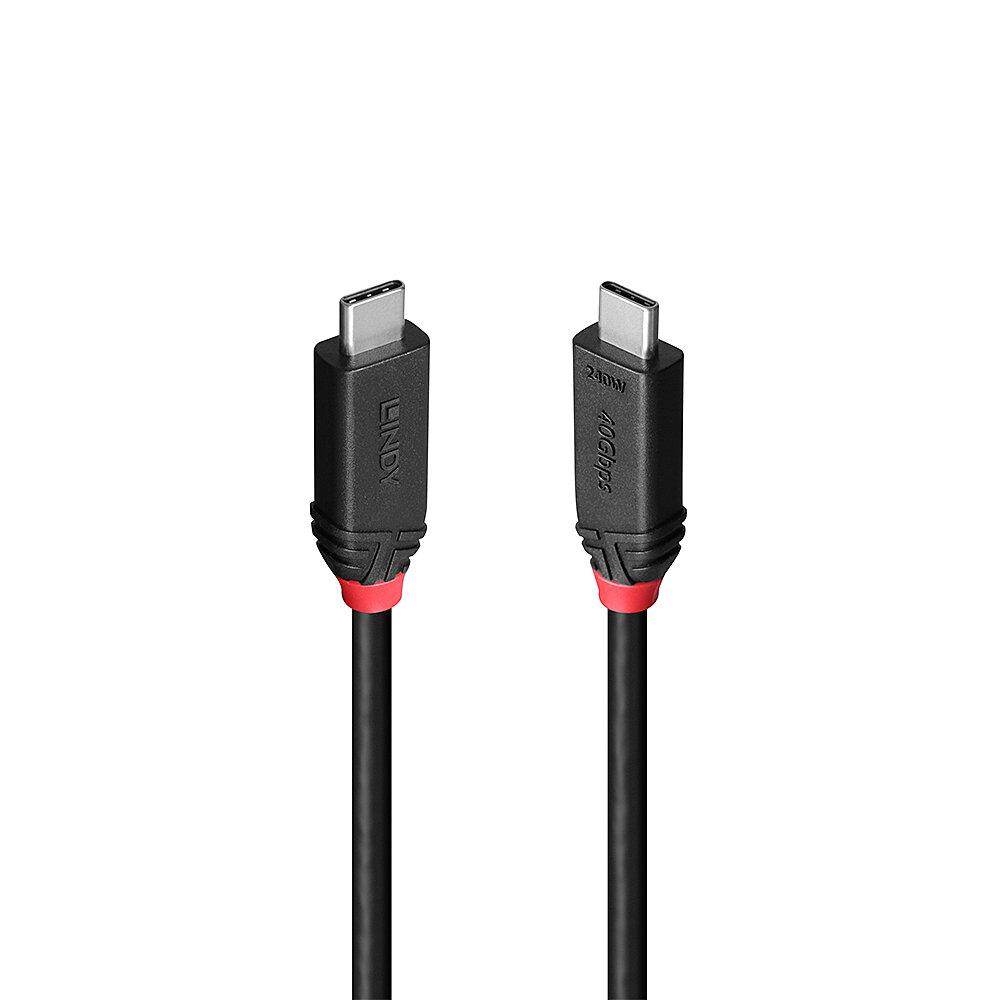 Cablu Lindy 1m USB4 240W Type C, 40 Gbps, Black Line | Altamag.ro