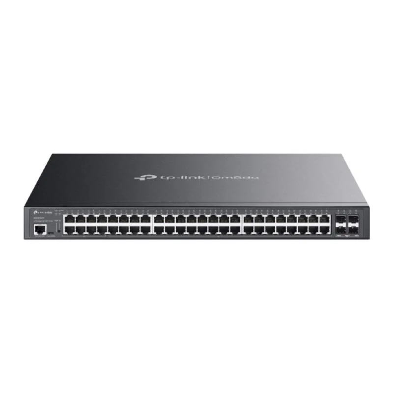 Omada 48-Port Gigabit and 4-Port 10GE SFP+ L2+ Managed Switch with 40- Port PoE+ & 8-Port PoE++ PORT: 40× Gigabit PoE+ Ports, 8×Gigabit PoE++ Ports (max 90W/port), 4× 10G SFP+ Slots, RJ45/Micro-USB Console Port SPEC: 802.3bt/at/af, 750 W PoE Power, 1U