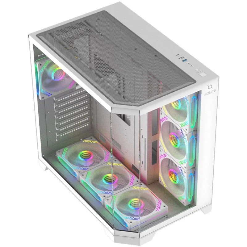 Carcasa AQIRYS Titan, RGB, Mid Tower, White Aqirys