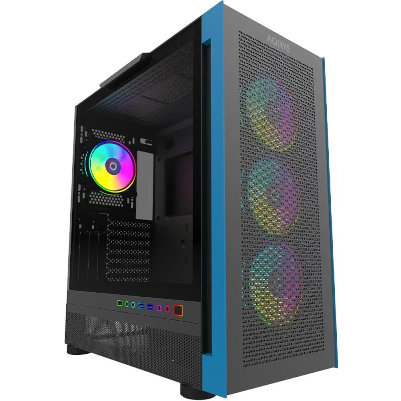 Carcasa AQIRYS Sargas, RGB, Mid Tower, Black Aqirys