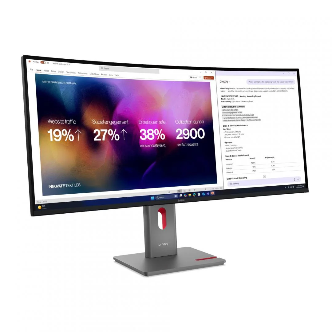Monitor Commercial Lenovo ThinkVision P40WD-40, 39.7", 5120 x 2160 pixeli, Black, 3 ani Garantie Lenovo