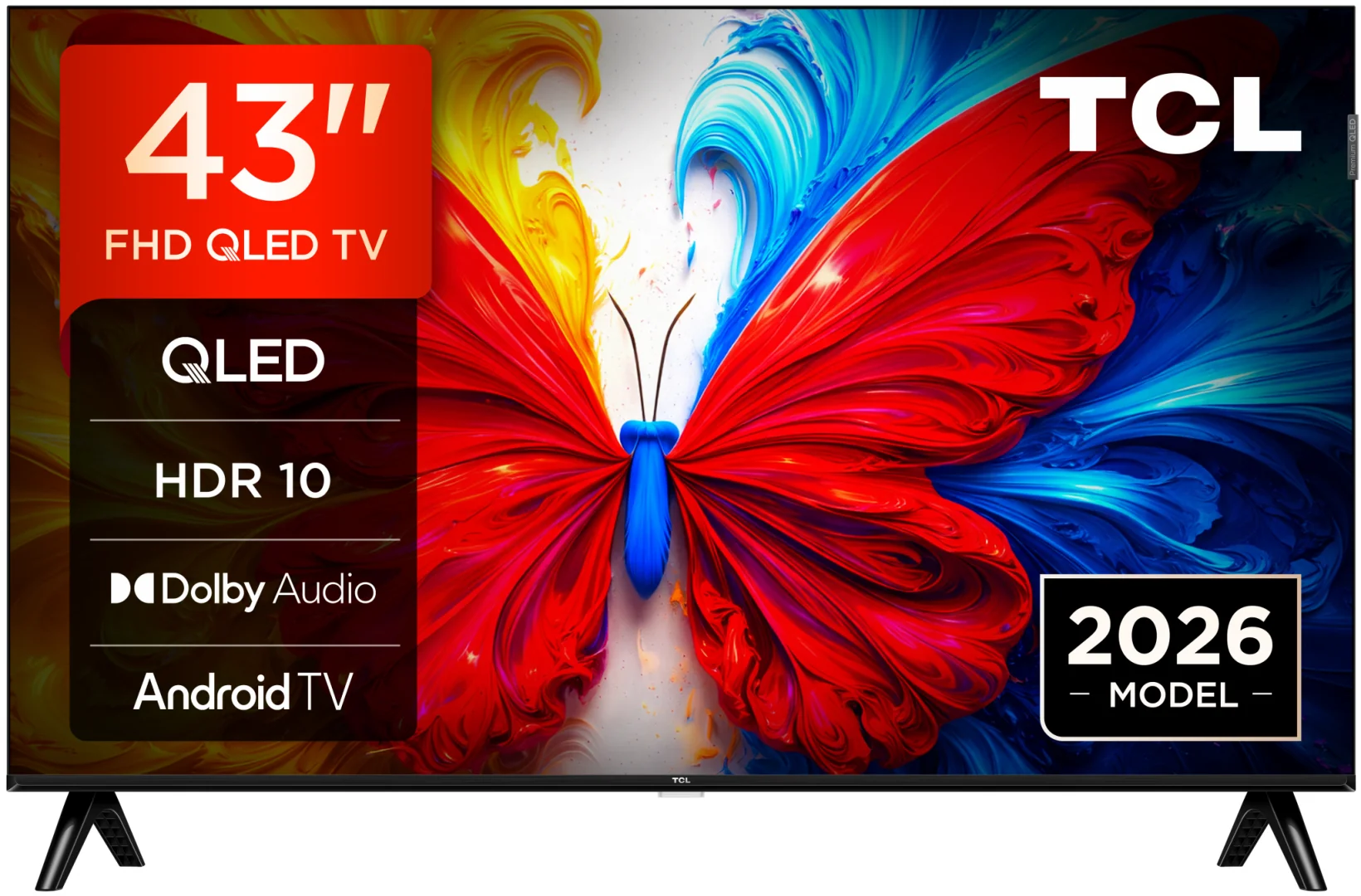 Televizor TCL QLED 43S5L, 108 cm, Smart Android TV, Full HD, Clasa F (Model 2026) TCL