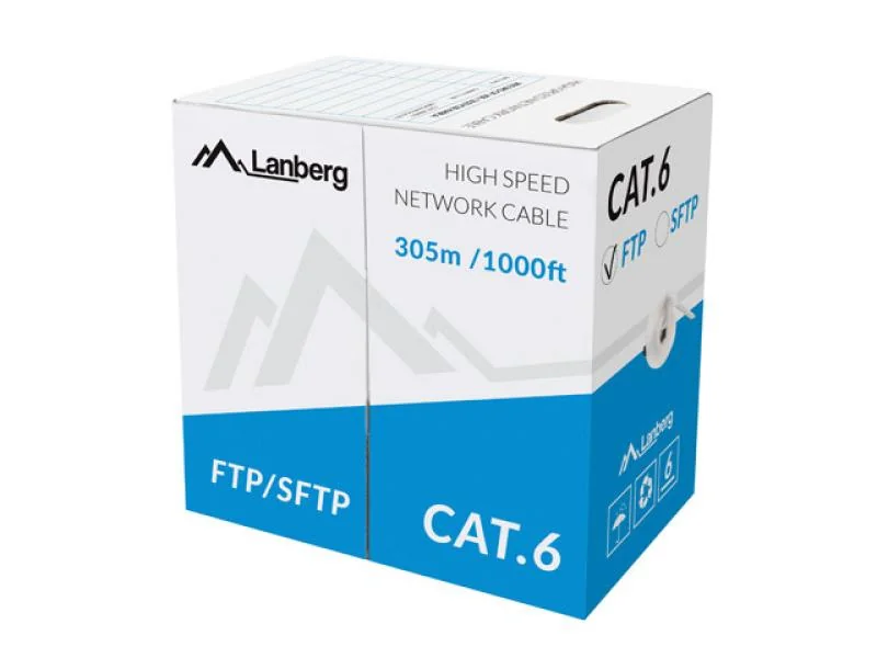 Cablu LAN CAT.6 FTP 305M SOLID, AWG 23, gri Lanberg