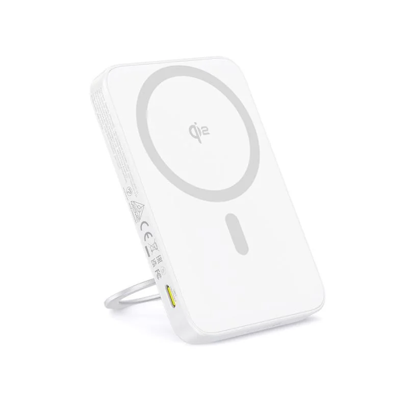 Baterie externa Baseus PicoGo Qi2 Magnetic, 5000mAh, PD 20W, 1 x USB Type-C, incarcare wireless Qi2 15W, prindere magnetica Iphone, include cablu USB Type-C la USB Type-c 30cm, alb Baseus