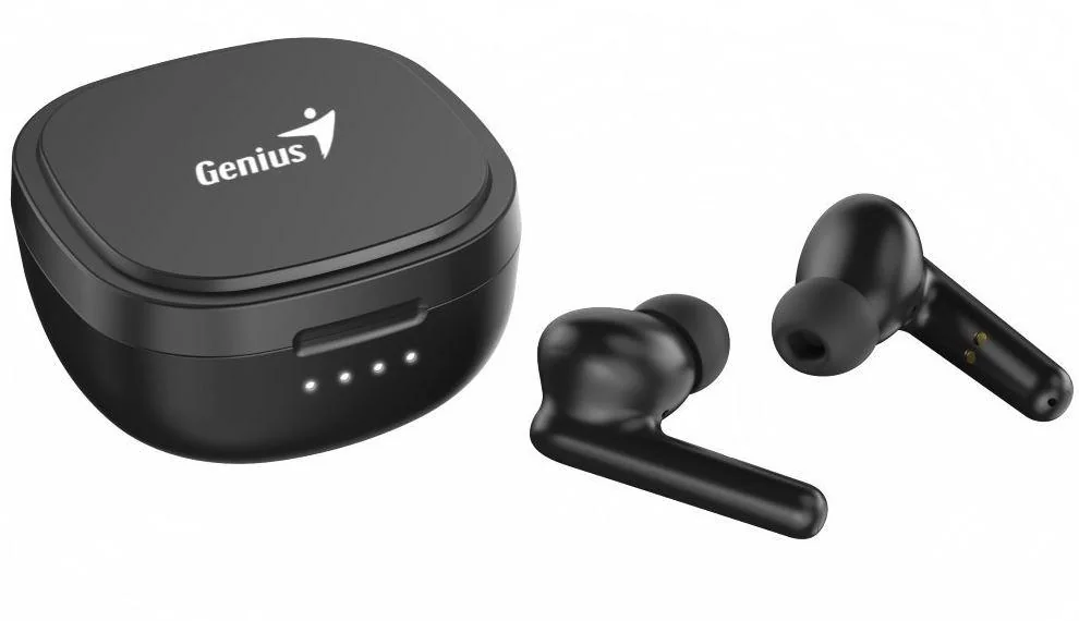Casti Genius HS-M910BT True Wireless, intraauriculare, microfon, Bluetooth 5.0, USB C, negru Genius
