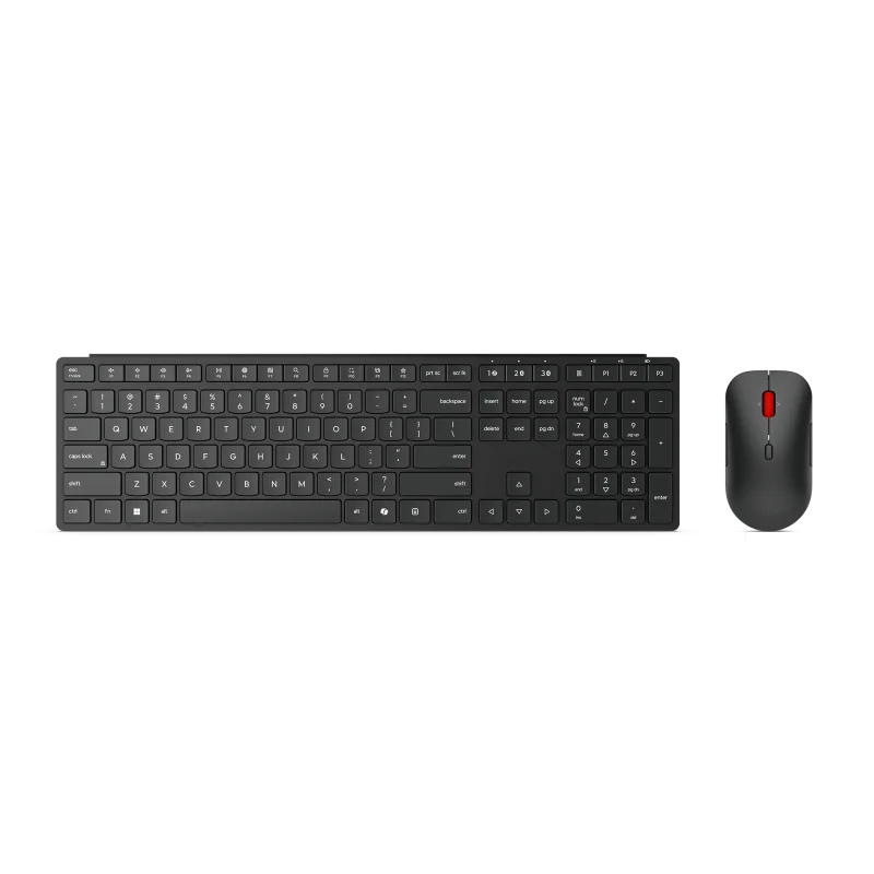 Set tastatura si mouse Lenovo Multi-Mode Pro Combo, Bluetooth 5.3, 2,4 GHz, negru