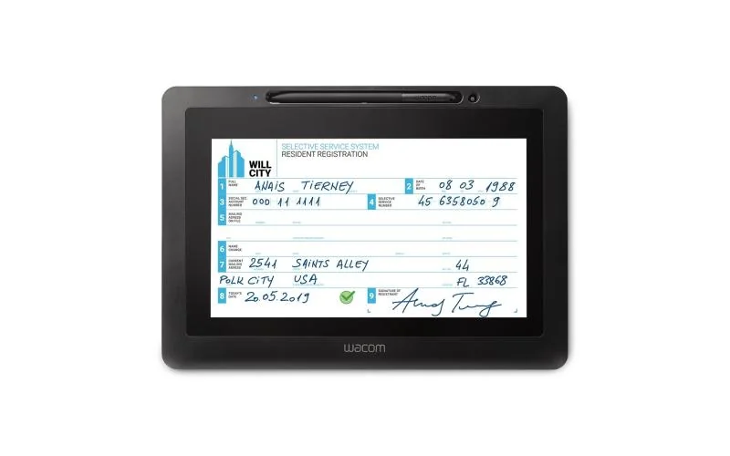Tablet grafica Wacom DTU-1031AX, 10,1 inch, USB, rezistenta la zgarieturi, 31x21,7x1,4cm Wacom
