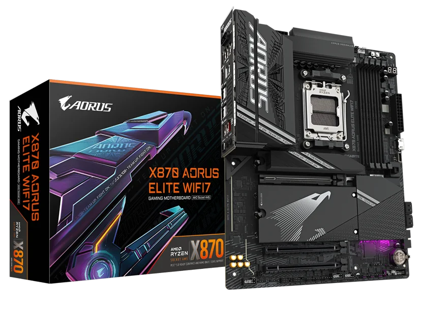 Placa de baza Gigabyte X870 AORUS ELITE WIFI7, Socket AM5, DDR5, ATX Gigabyte