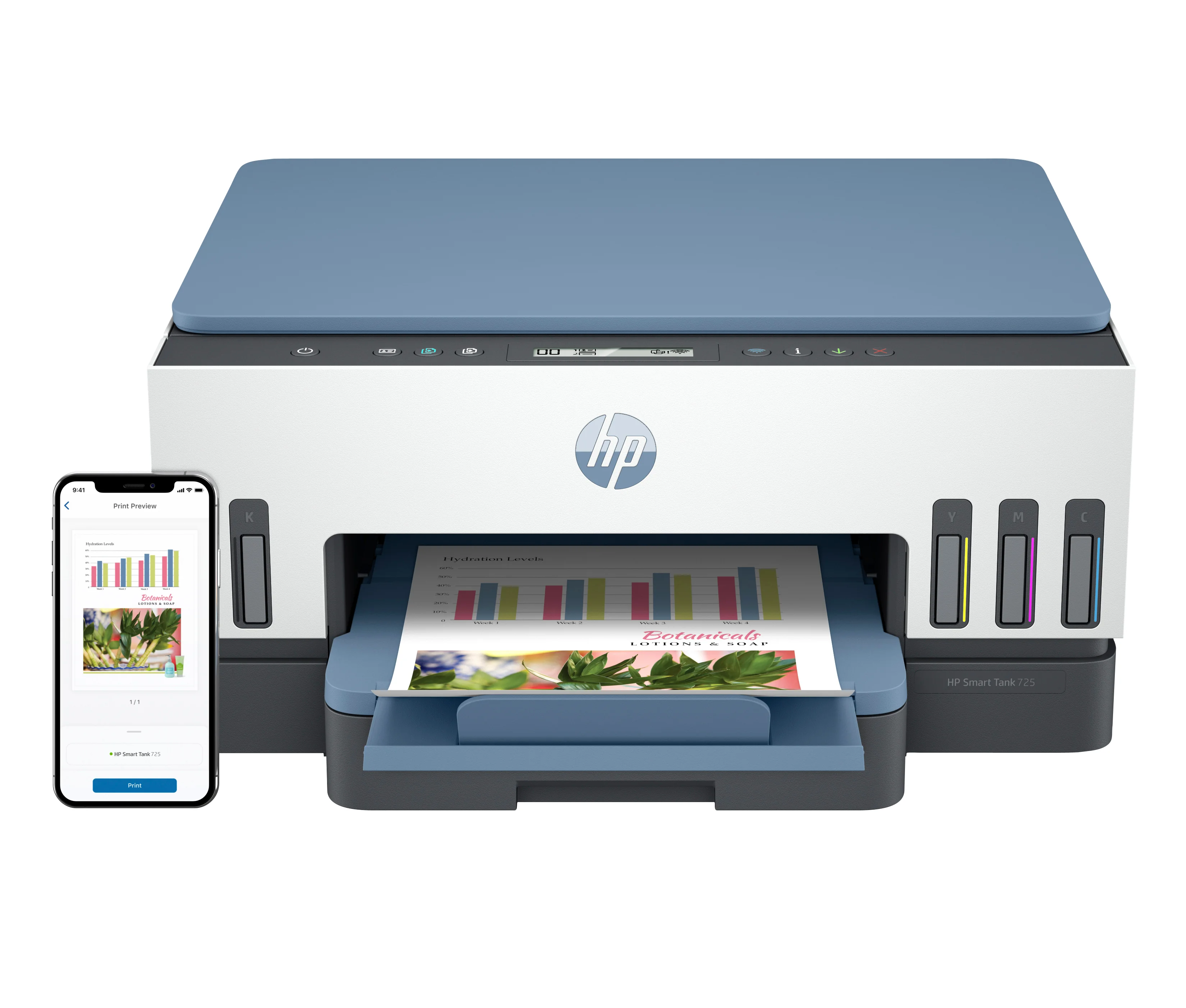 Smart Tank 725 All-in-One A4 Color Dual-band WiFi Print Scan Copy Inkjet 15/9ppm HP